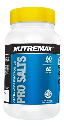 Pro Salts X 60 Caps. Nutremax Hidratante Electrolitos