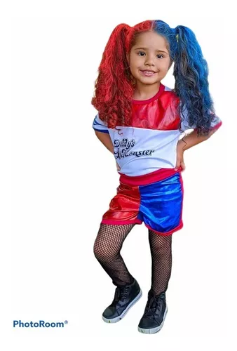 Fantasia Infantil Arlequina Original 3/12 Anos Harley Quinn