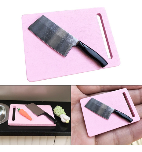 2 X 1/12 Tabla De Cortar Y Cuchillo De Cocina Decoración