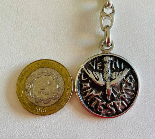 Llavero De Plata Religioso Espíritu Santo. Sg-joyería.