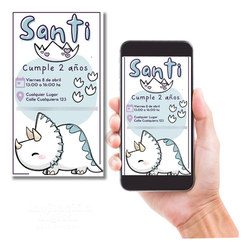 Tarjeta De Invitacion Digital Dinosaurio Envio Por Whatsapp Dinosaurio 2
