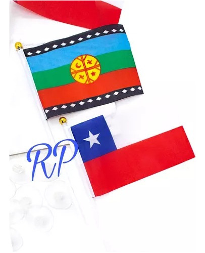 Pack 1bandera Chilena + 1mapuche Con Ventosas Para Auto