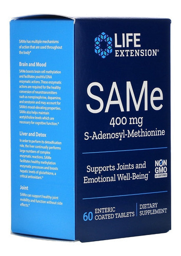 Same S-adenosilmetionina 400mg 60 Tablets - Life Extension Sabor Sem Sabor