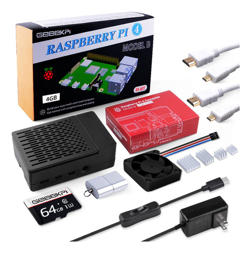 Geeekpi Raspberry Pi 4 Kit De Inicio De 4 Gb - Edicin De 64 