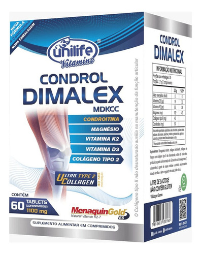 Condrol Dimalex Colageno Tipo 2 + Dimalato 60 Caps - Unilife