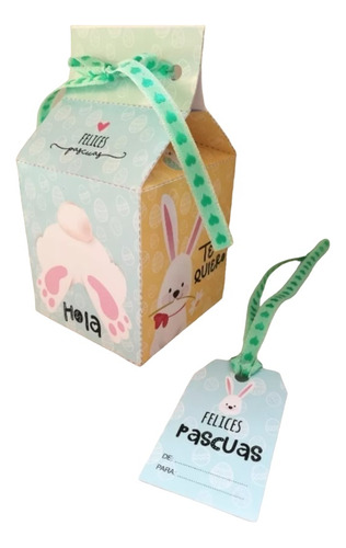 Kit Imprimible Pascuas Milk Box Tags Etiquetas Circulo Bunny