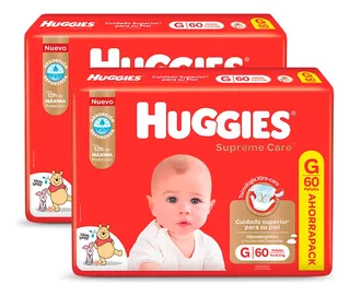 Pañales Huggies Supreme Care Ahorrapack M G Xg Xxg Xxxg X 2