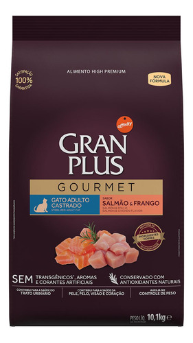 Granplus Gourmet Gato Castrado Salmão E Frango 10,1kg