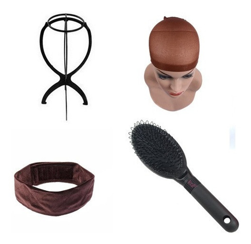 Kit Hair Grip + Suporte + Escova + Wig Cap Para Peruca Lace!