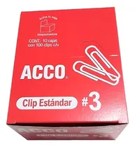 Comprar 10 Cajas De Clips Acco Estandar No.3 Inoxidable Con 100 C\u002Fu