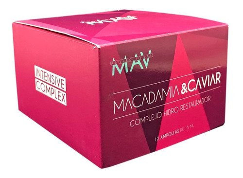 12 Ampollas Capilares X 15ml. Mav Macadamia Y Caviar 
