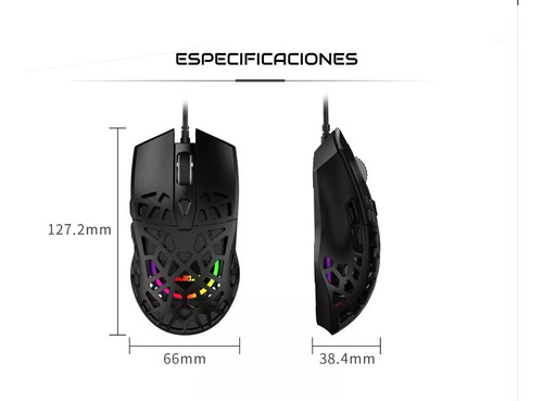 Imagen 3 de 5 de Mouse Gamer Rgb 12.600 Dpi - Ajazz Aj339 Blanco