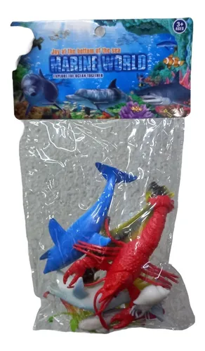 Set De 8 Animales Marinos Pequeños Surtidos Y 2 Algas