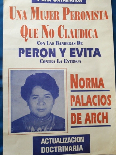 Antes Afiche Norma Palacios De Aech Catamarca. 