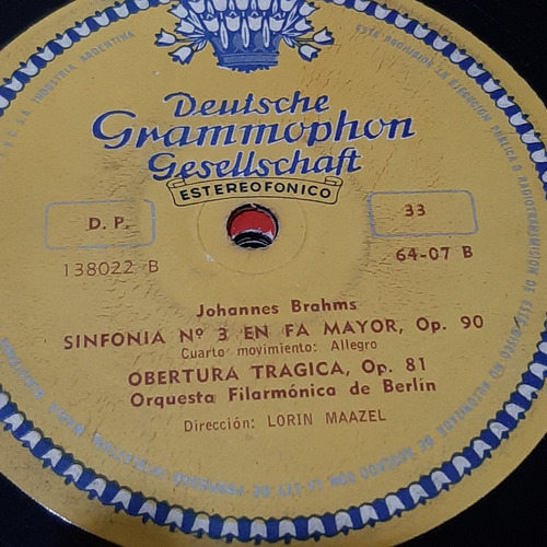 Sin Tapa Disco Lorin Maazel Orq Filarm Berlin Brahms Cl0