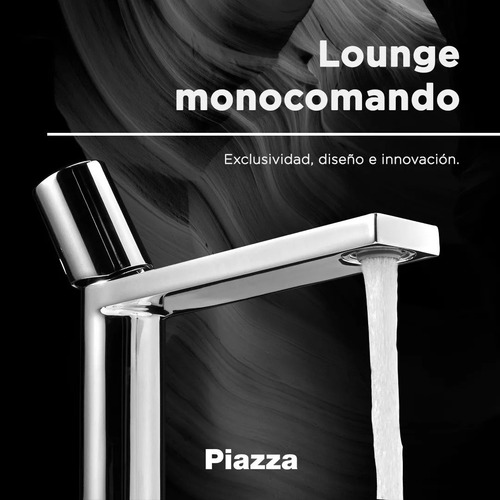 Grifería Lavatorio Monocomando Cromo Lounge Piazza + Sopapa
