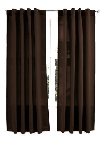 Jgo 2 Cortinas Cortas Cocoa Cafe 1.80m Vianney Color Marrón oscuro