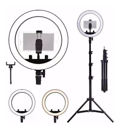 Kit Completo Ring Light C/ Tripé Dimmer Youtuber Selfie Pro