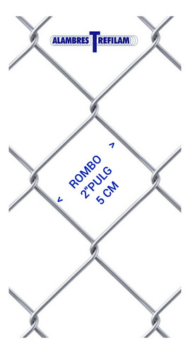 Alambre Tejido Romboidal 1,50 X 10 Mts X 2 Pulg N° 14 1/2
