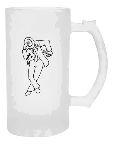 Caneca Chopp Vidro Seu Ze Pelintra Arte Preto Umbanda