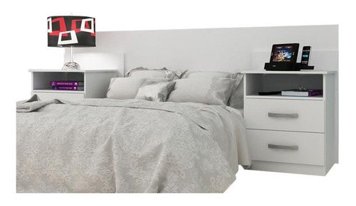 Respaldo Sommier Cama C/ 2 Mesas De Luz Dormitorio Compramas