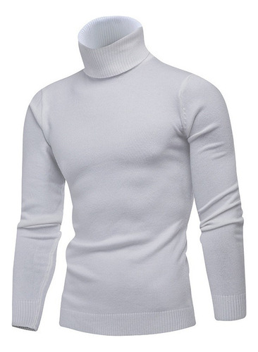 Blusa Hombre Tricot Lana Canalé Cuello Alto