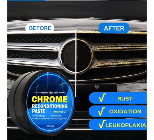Limpiador De Cromo Para Automóvil Crema Pulida De Cromo Limp