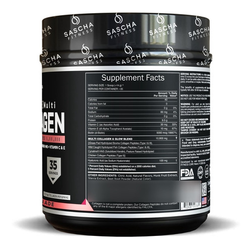 Imagen 2 de 4 de Sascha Fitness Multi Collagen Colageno - Sabores