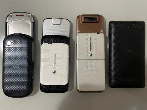 Não Funcionam - Celulares Sony Ericson + Motorola Preto E Prata (Usado)