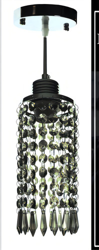 Pendente Cristal Grafite Fume Diamante Bocal E27