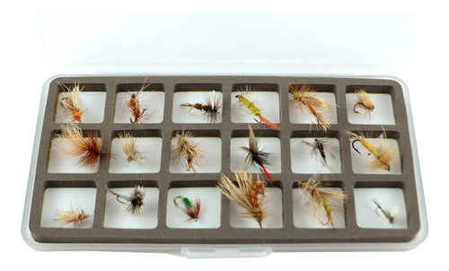 Caja Pesca Mosca Ultra Delgada 18 Compartimento Hielo Funda