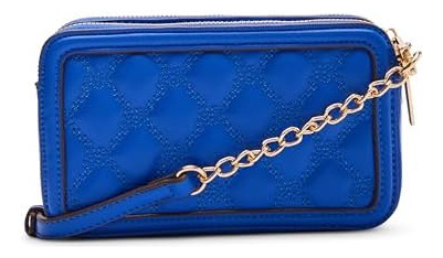 Bandolera Acolchada Con Doble Cremallera Anne Klein, Cobalto