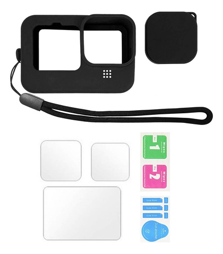 Funda Silicona Estuche Gopro Hero 9/10 + Vidrios Protectores