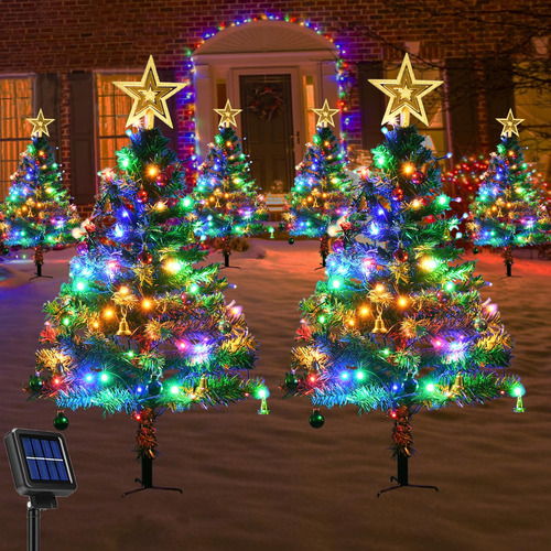 Juego De 2 Luces Solares Para Árbol De Navidad Para Decora.