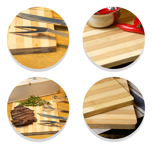 Imagem 4 de 6 de Tabua Para Corte Em Bambu 34*24*1,5cm - Ud84