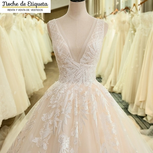 Vestido De Novia Nuevo Corte A Escote V Bordado