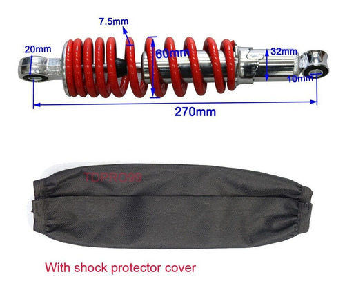 10,6 '' Amortiguador Trasero Suspensiones Scooter Atv Karts