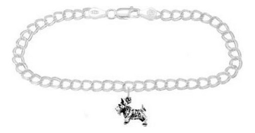 Ra De Dije - Sterling Silver Scottish Terrier Dog On 4 Milli