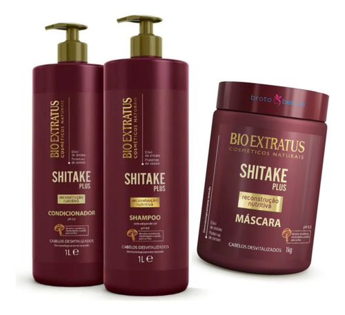 Bio Extratus Kit Shitake Plus Reconstrução Nutritiva 3x1