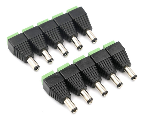 10 Conectores Macho De Cc De 2,5 Mm X 5,5 Mm (tipo De F...