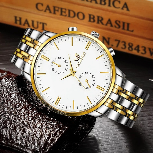 Relógio Masculino Luxo Quartz Negócios Analógico Orlando