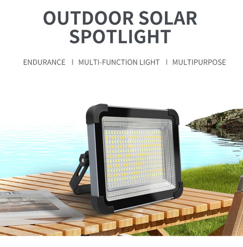 Linterna Solar Recargable De 288 Led Para Acampar Con Gancho
