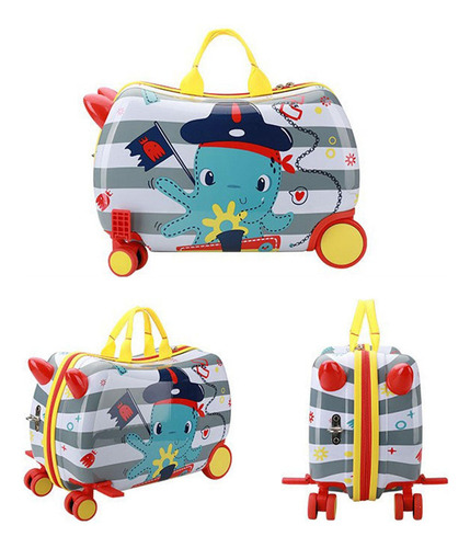 A Maleta De Paseo For Niños, Carrito De Pulpo Rayado