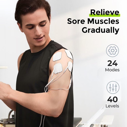 Auvon Estimulador Muscular Tens 3 En 1, Máquina De Masaje Em