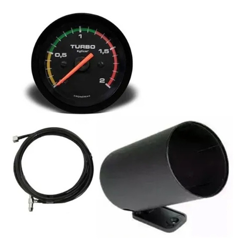 Relógio Cronomac Pressão Turbo 2kg Racing C/ Kit Instalação