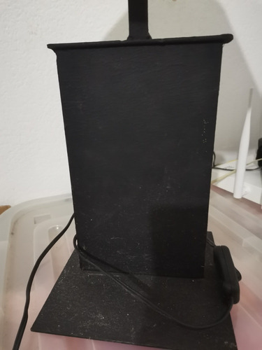 Lámpara De Mesa Artesanal De Hierro, Lonja Y Cerámica.