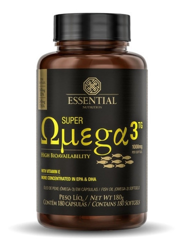 Super Omega 3 Tg 1000mg (180caps) - Essential Nutrition Sabor 180 Softgels