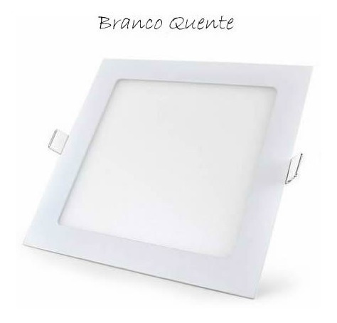 Luminária Plafon Led 12w Embutir - Bivolt Quadrada