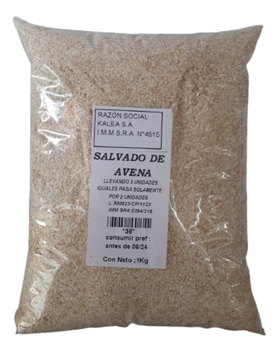 Salvado De Avena 250g. Lleve 3 Unidades Pague 2.