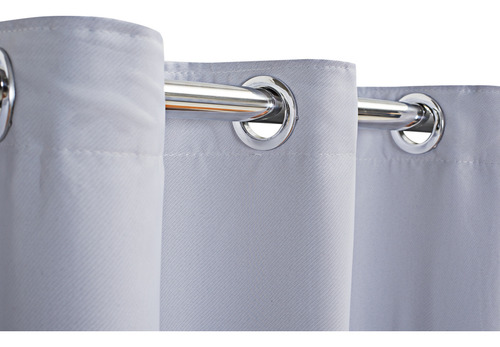 Cortina Blecaute+voil: Tecido Grosso Privacidade Ic 10x2,60 Cor Gelo